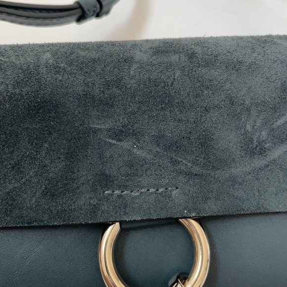 Chloé Mini Faye suede leather crossbody bag cloudy blue - Picture 2 of 9